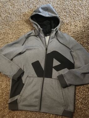 Under Armour Gray and Black Full-Zip Performance Hoodie